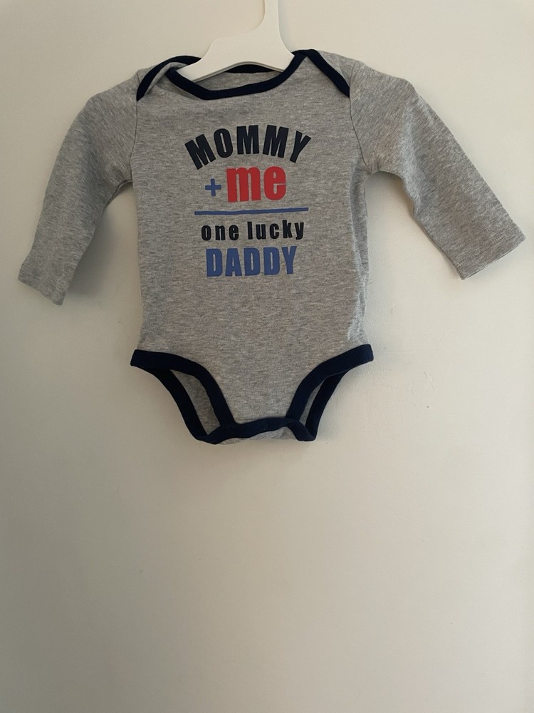 Carter's Baby Boys Lucky Daddy 100% Cotton Long Sleeve Bodysuit Heather Gray 9M