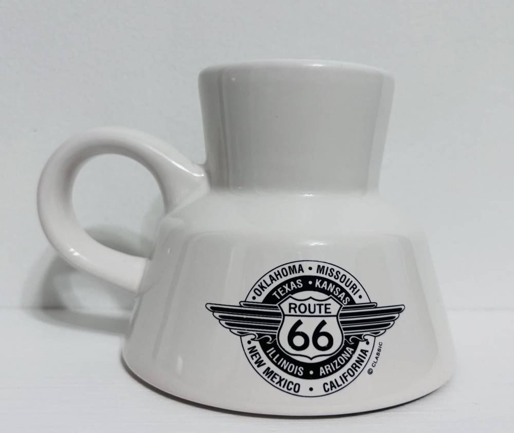 Route 66 Ceramic Coffee Mug White Classic Highway Souvenir Illinois Texas Arizon