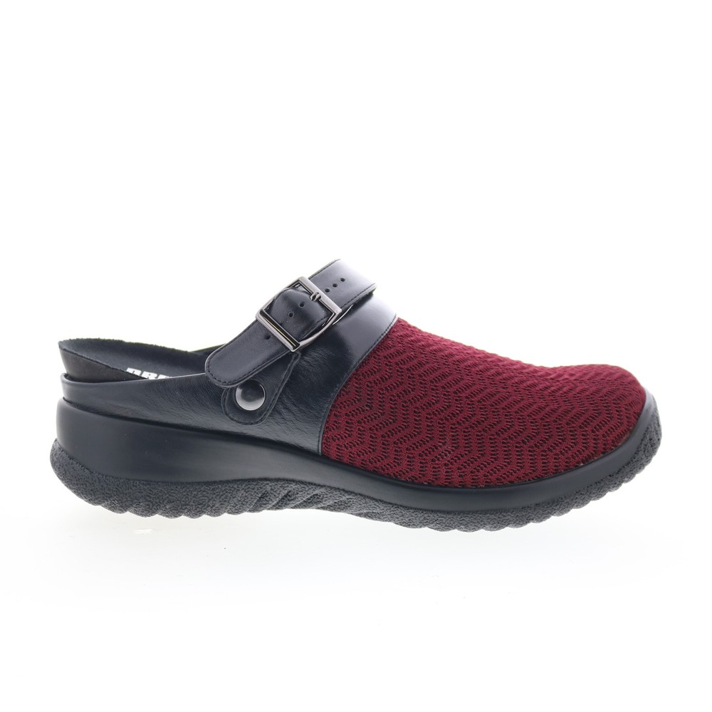 Drew Savannah 17100-5Z Womens Burgundy Narrow Leather Clog Flats Shoes 7