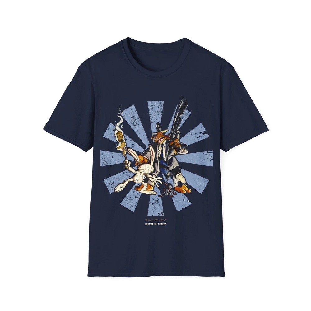 Sam Max Retro Japanese Graphic Tee Mens Vintage Cotton T-Shirt