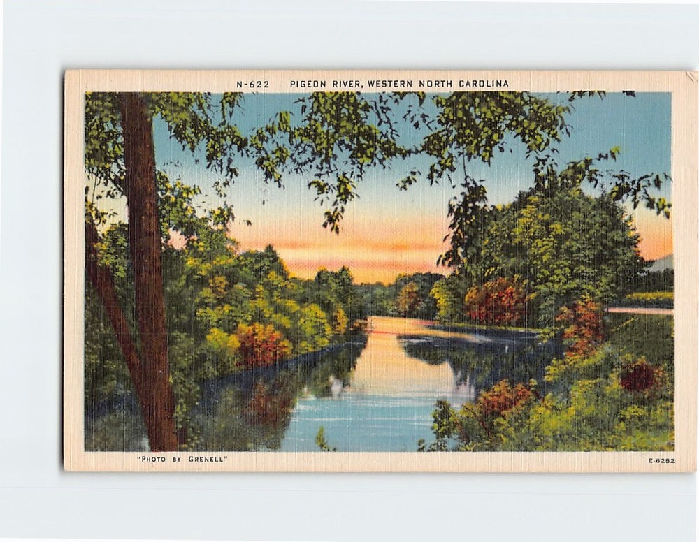Postcard Pigeon River Western North Carolina USA