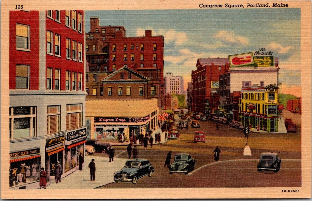 Dr Jim Stamps Congress Square Portland Maine Vintage Postcard