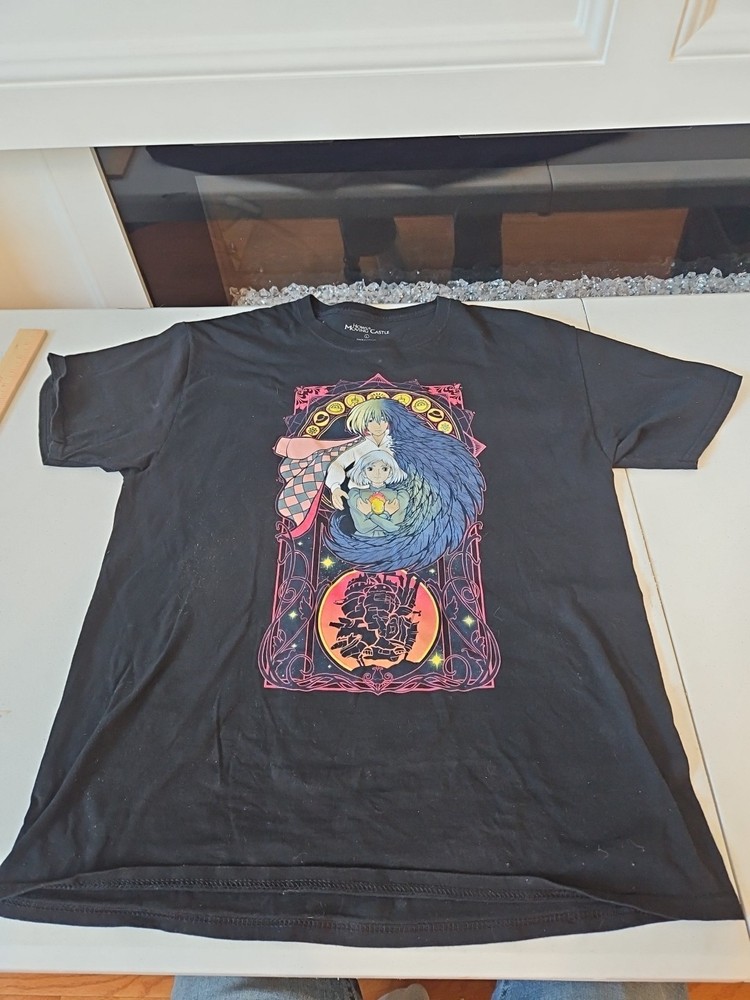 Howls Moving Castle 2004 Studio Ghibl Tshirt Mens Large Black Rare Vintage