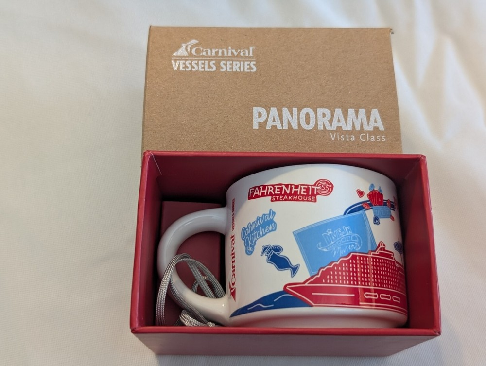Carnival Cruise Lines Panorama Espresso Mug Cup Vessels Series Ornament 2oz