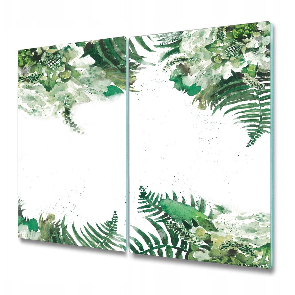 Glass Kitchen Chopping Serving Board Tropical Green Leaf Jungle Floral 2x30x52