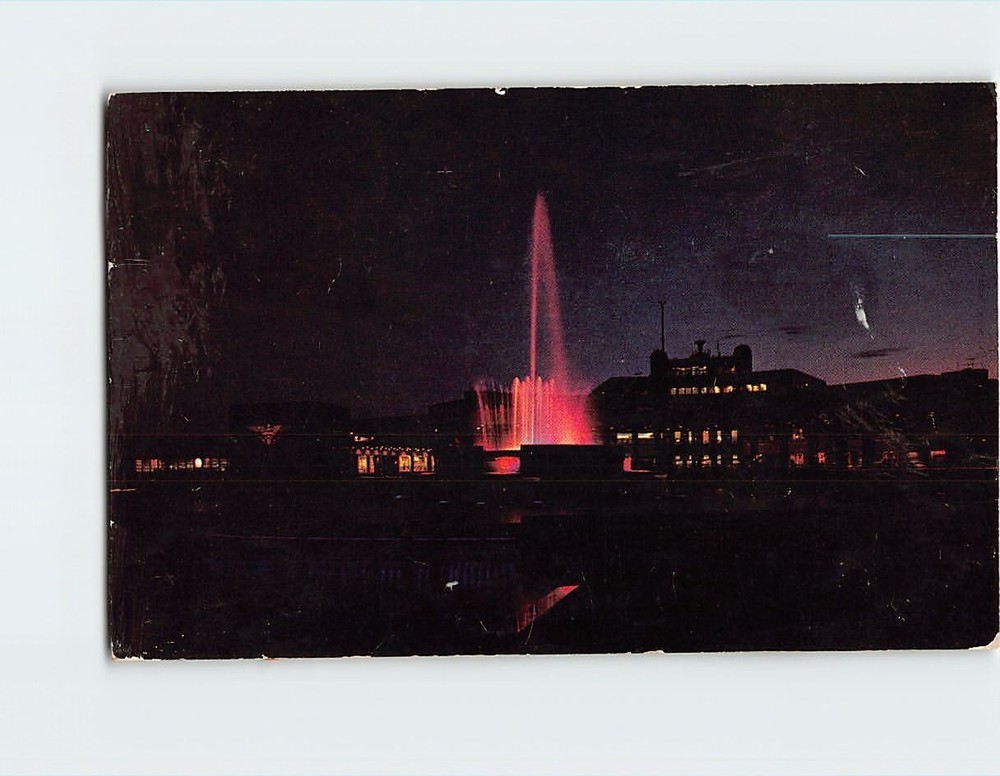Postcard Fountain At Night Greater Pittsburgh Airport Pittsburgh PA USA