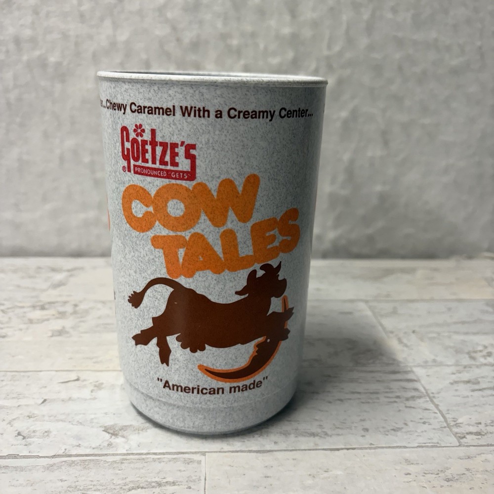 Cow Tales Tumbler Mug Cup Candy Display Goetze’s Caramel Whirley 46oz Vintage
