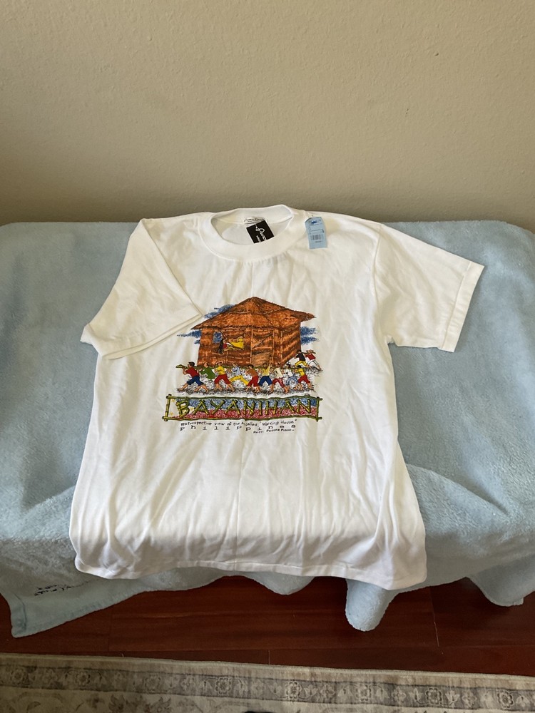 VTG Bayanihan Manila Philippines Walking House Single Stitch T-Shirt Size L