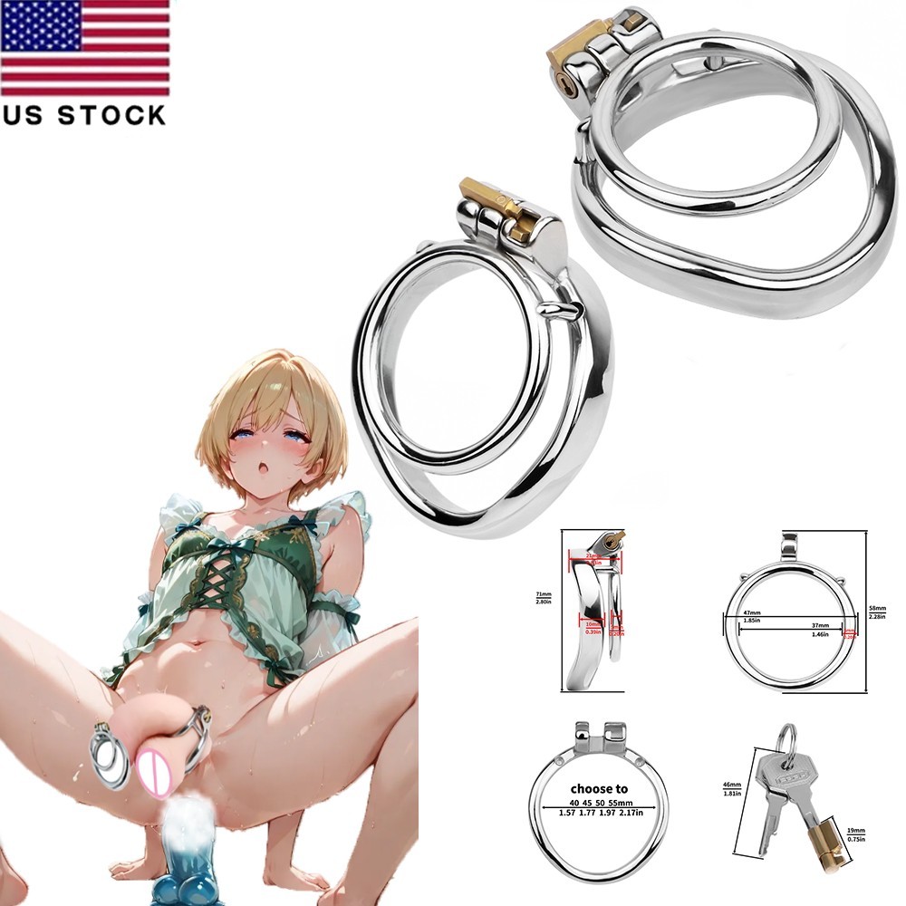 4 Stainless Steel Male Chastity Lock Penis Rings Enhancement Delay Ejaculation
