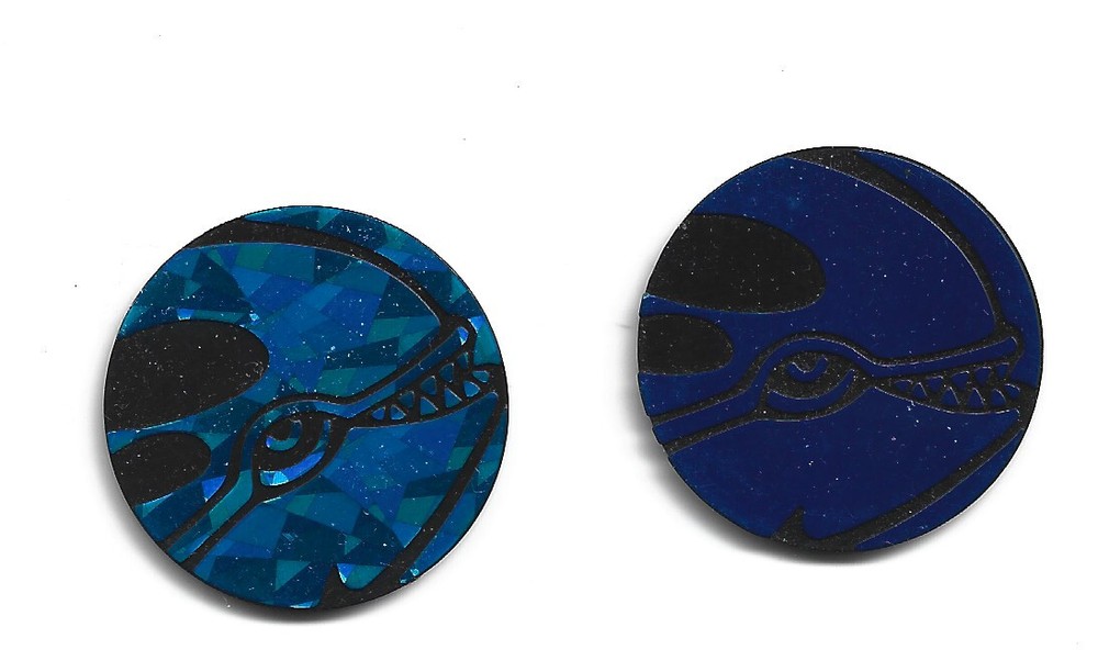 (2) Kyogre Pokemon Blue Plastic Coins Near Mint Condition