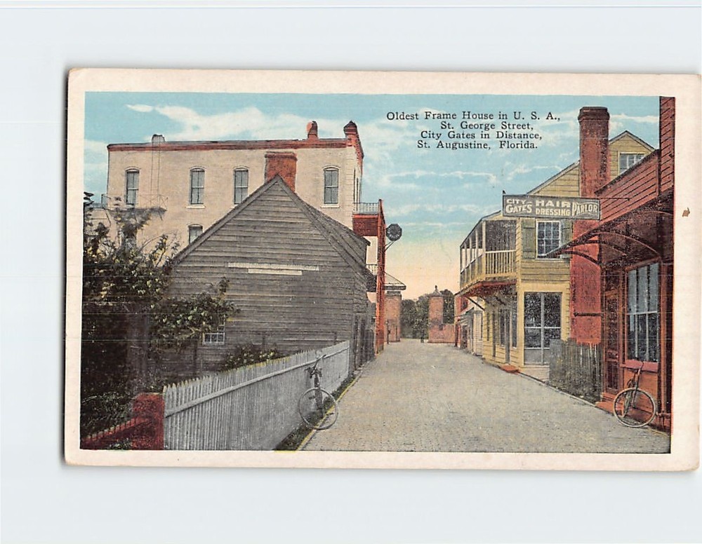 Postcard Oldest Frame House St. George Street St. Augustine Florida USA