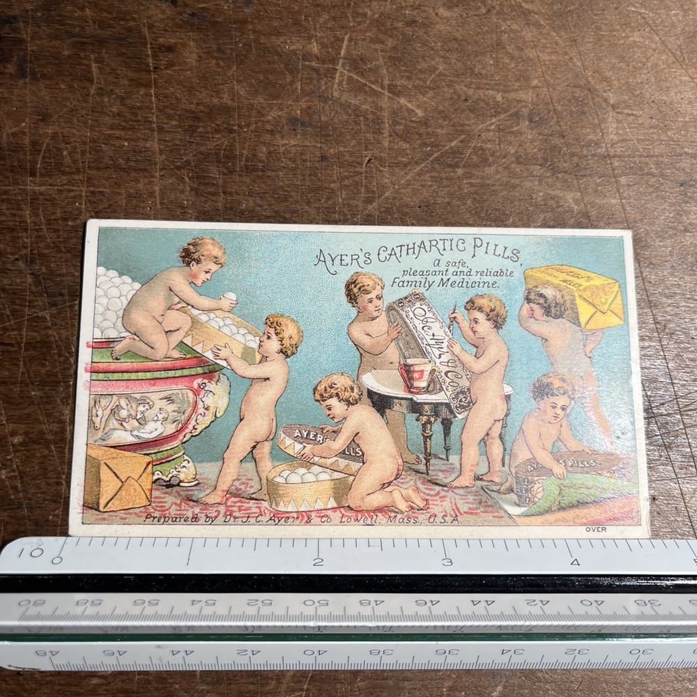 Antique Victorian Trading Card Ayer's Cathartic Pills 