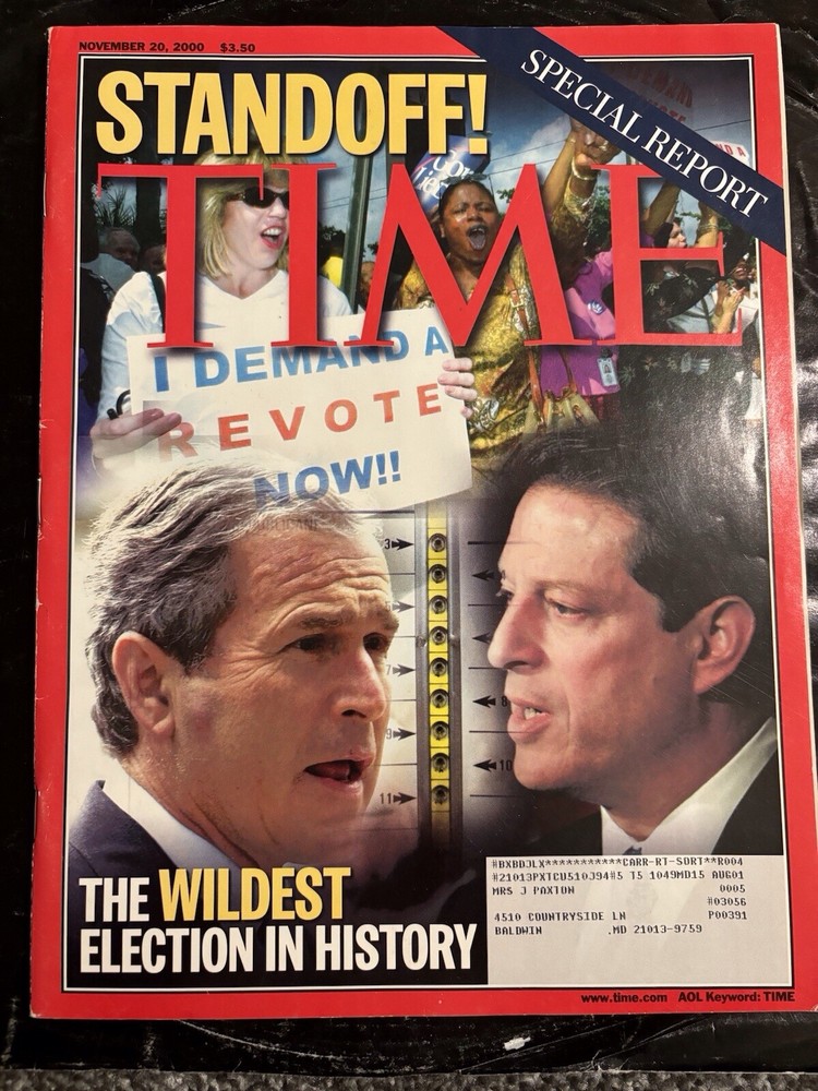 Time Magazine November 20 2000 The Wildest Election In History Bush Gore
