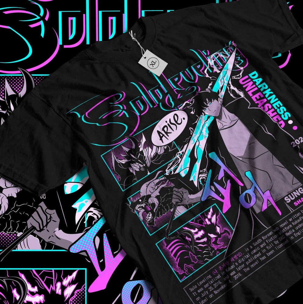 Solo Leveling T-Shirt Sung Jinwoo Liu Zhigang Anime Jonas Reiji Shirt All Size