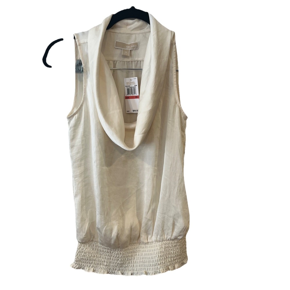 NWT Michael Kors  Sleeveless Top XS cowl neck draped neckline elasticized hem.