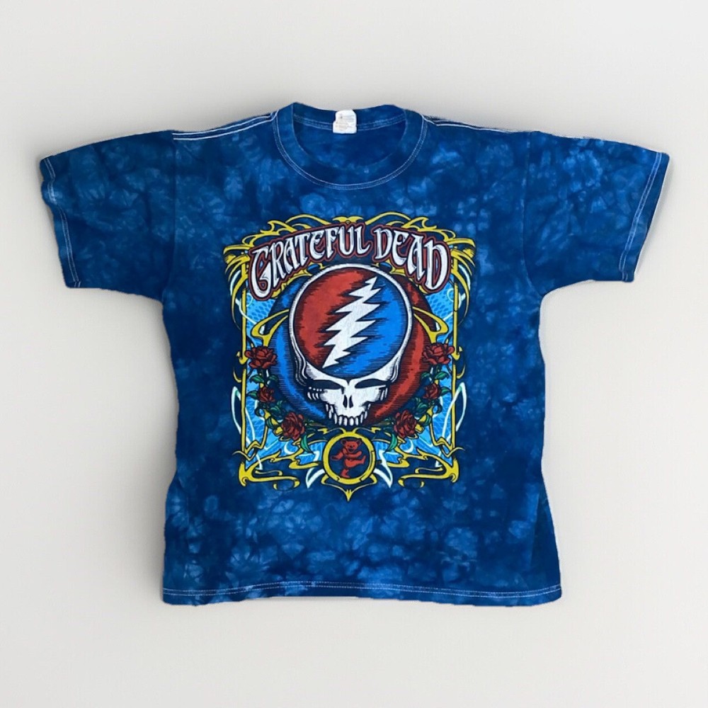 Grateful Dead Steal Your Face Tie Dye T-Shirt Mens Medium Fits Small Anvil Tag
