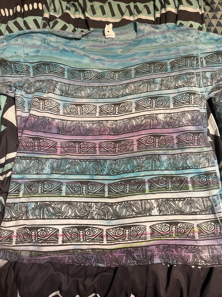 Vintage 90s Tie Dye Aztec Tribal Shirt Vintage Fits XL