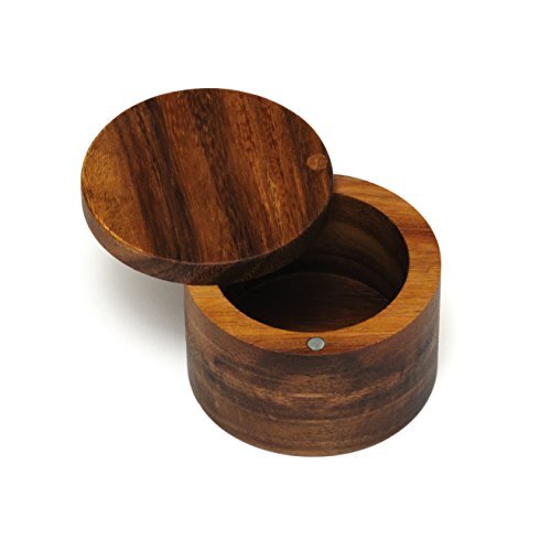 Acacia Wood Spice Box with Swivel Lid 3.5 x 2.5 Inches-image
