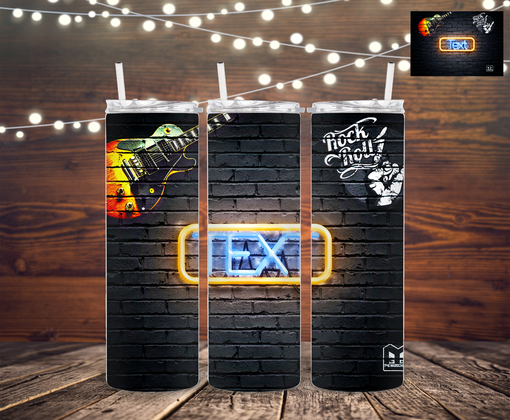 Neon Light Bricks 20oz Skinny Tumbler Custom Name Straw Sublimation