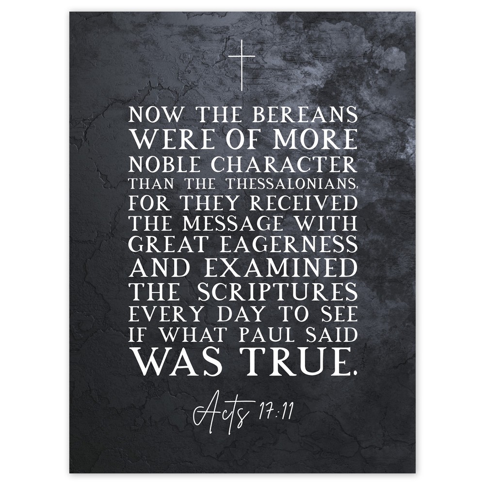 Acts 17:11 Received The Message With Great Eagerness Bible Large Art Print 18X24