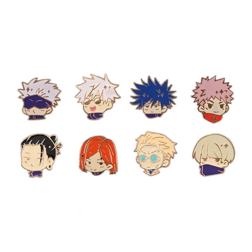 Anime JJK Pins 8PC - Anime Satoru Yuji Megumi Nanami Kento Geto Suguru Cospla...