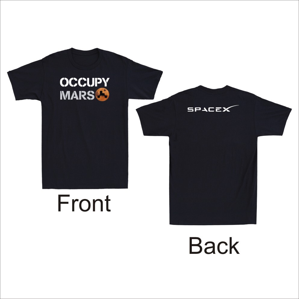 Occupy Mars Space Funny Explorer Astronaut Universe Front & Back Men's T-Shirt