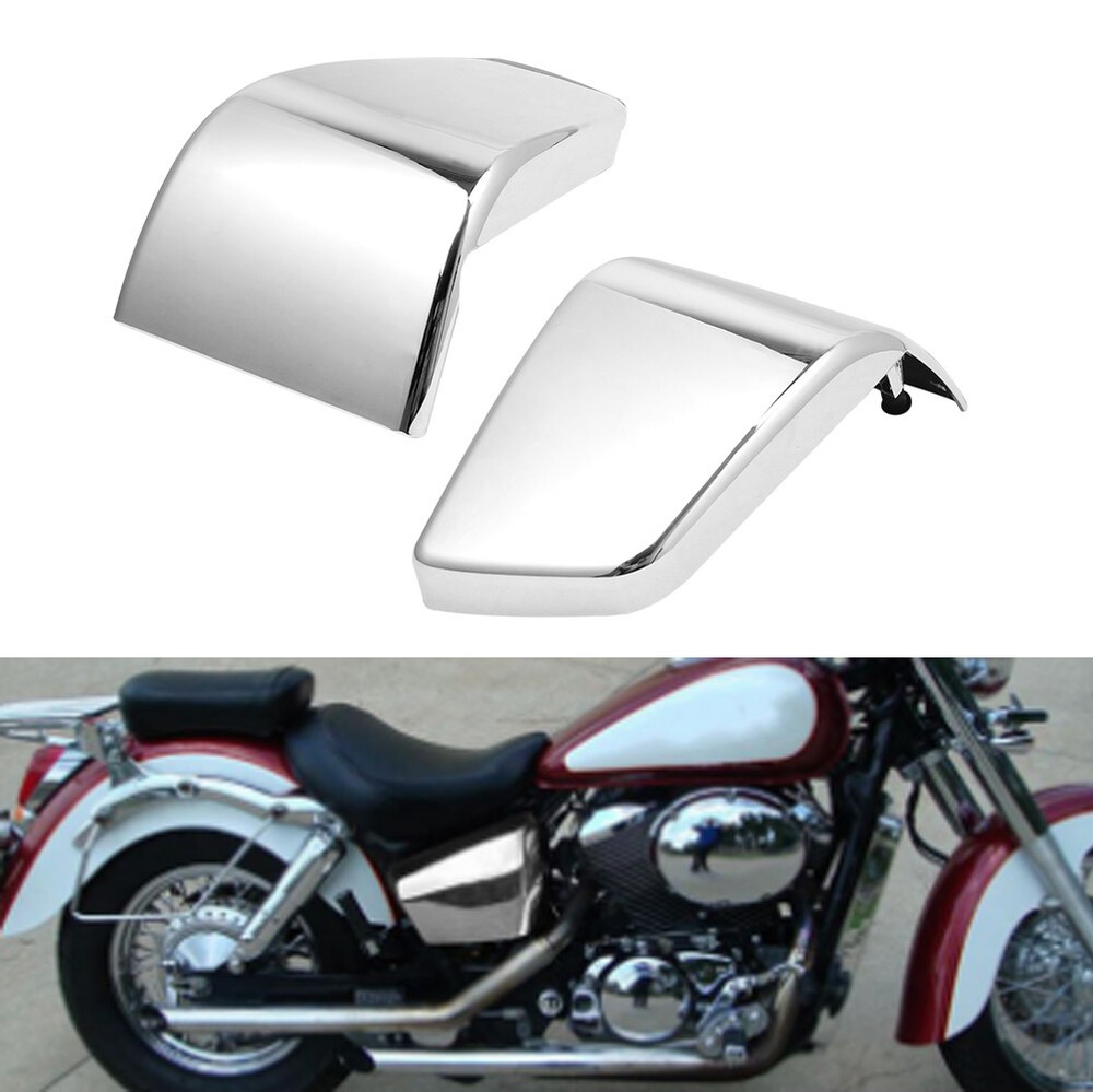ABS Chrome Battery Side Fairing Covers For Honda Shadow ACE 750 VT750 1997-2003-image