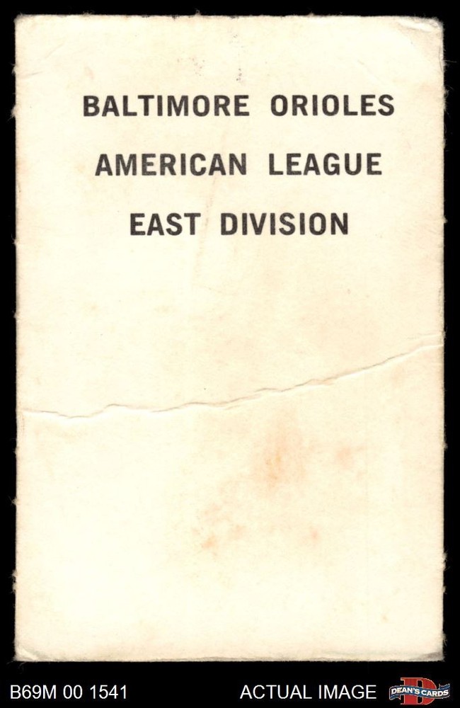 1969 Milton Bradley Baltimore Orioles Team 1 - POOR