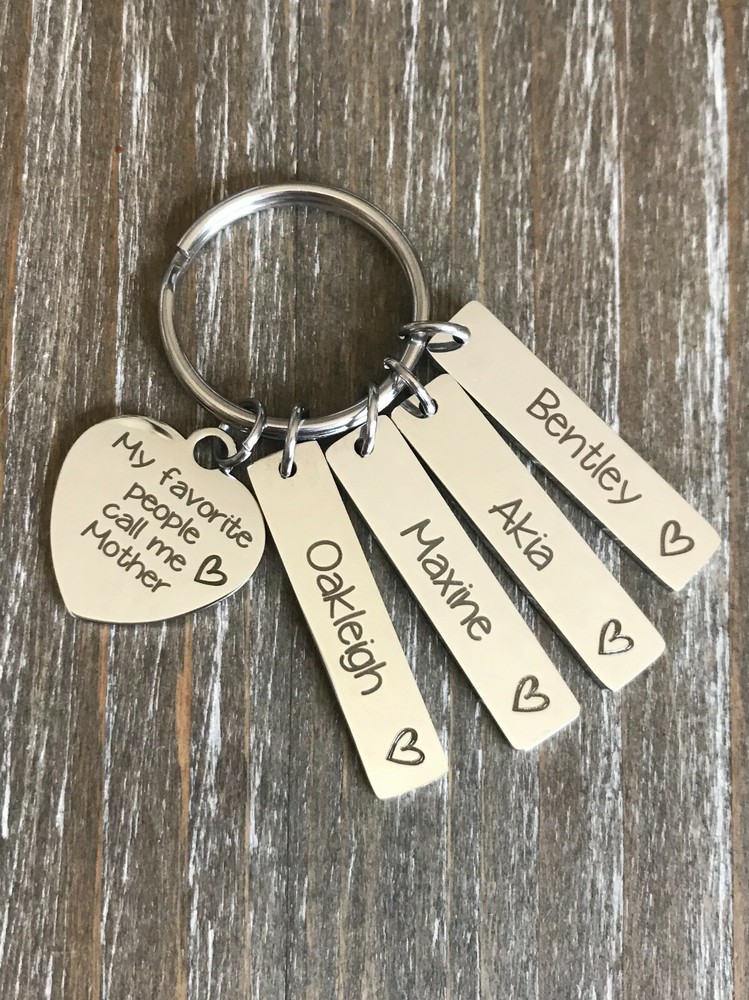 Mother Keychain Personalized Child's name custom Mom Jewelry Mother's Day Gift