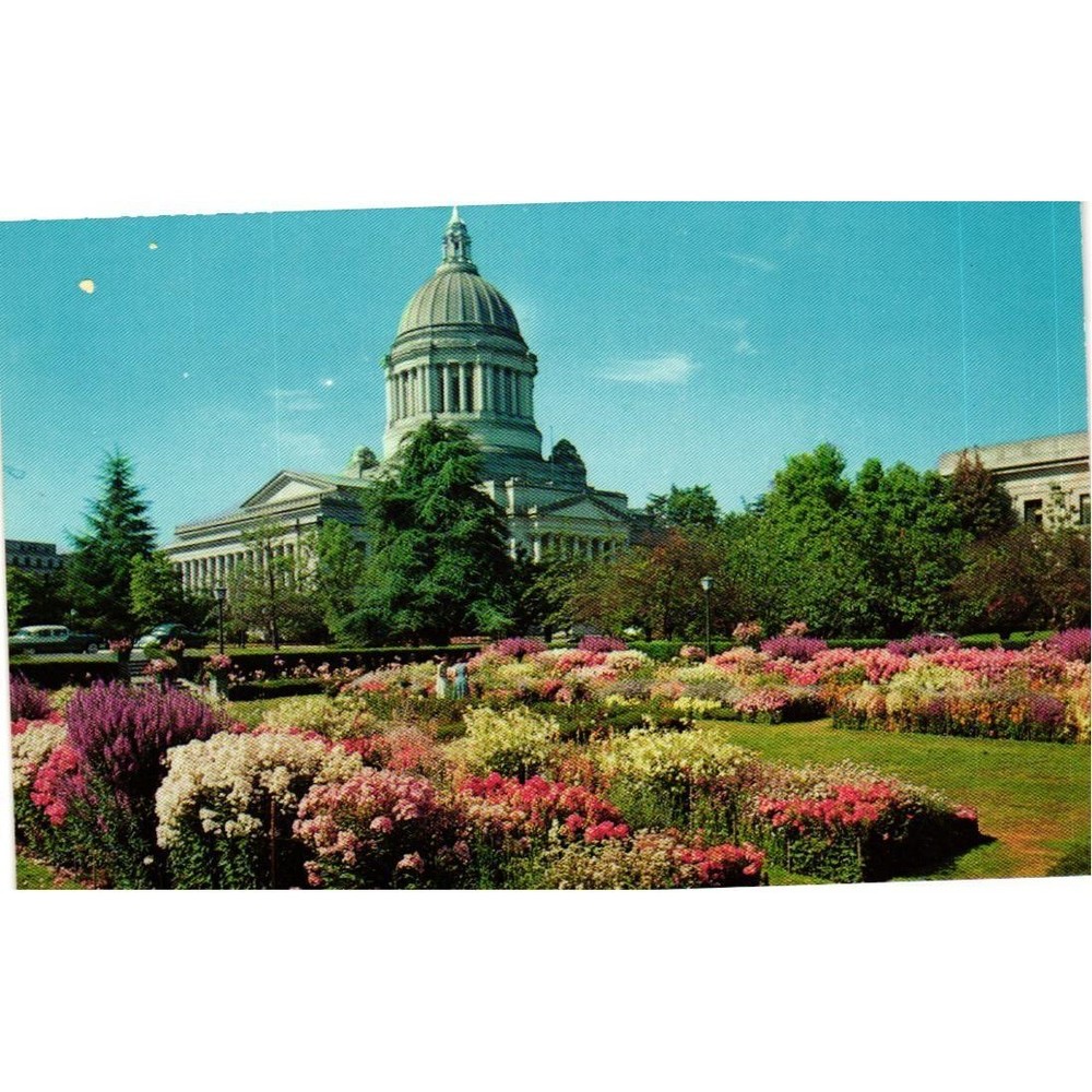 Vintage Olympia Washington State Capitol Sunken Gardens Postcard J Boyd Ellis