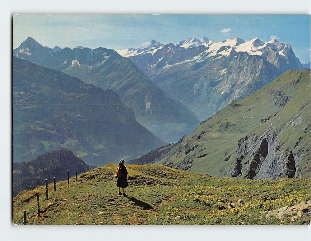Postcard Blick ab Balmeregg auf die Berner Alpen Melchsee Frutt Switzerland