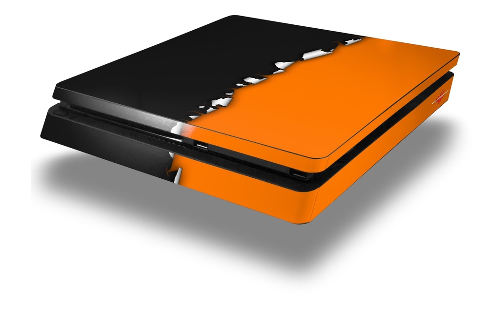 Skin for PS4 Slim Ripped Colors Black Orange Playstation 4 Console