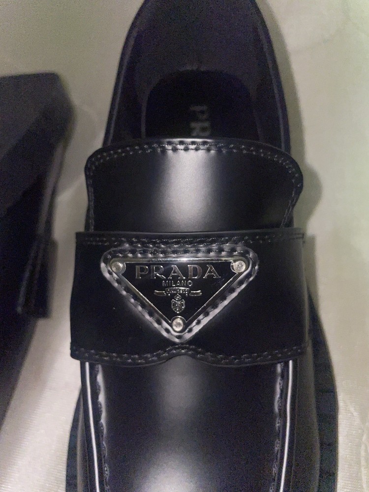 Brushed leather PRADA loafers