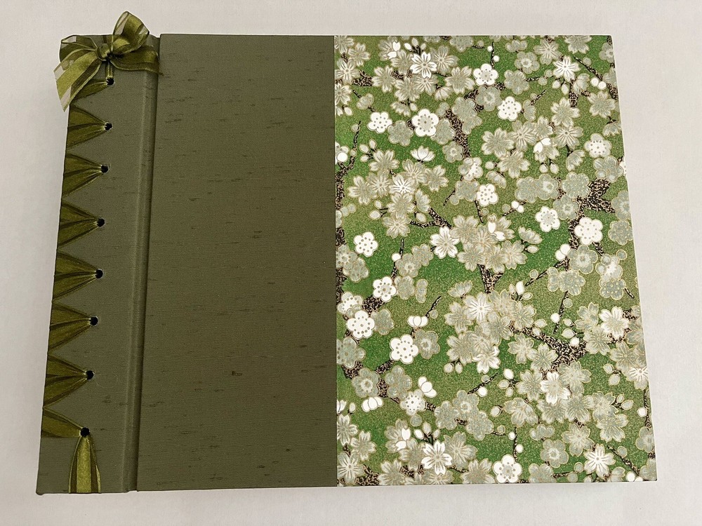 Rag & Bone Bindery Acid Free Paper Ribbon Hand Bound Scrapbook Photo Album-image