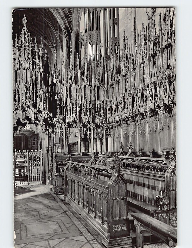 Postcard Choir Stalls Chester Cathedral England