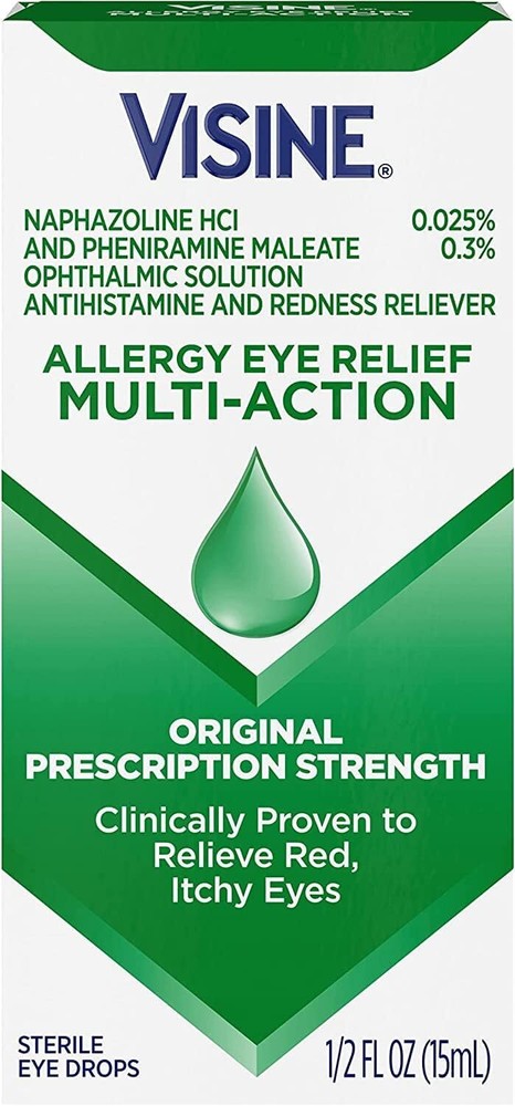 Visine-A Antihistamine + Red Eyes Multi-Action Allergy Relief Eye Drops with Phe