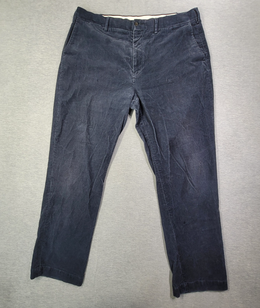 Ralph Lauren Classic Fit Stretch Corduroy Pants Men 38x34 Navy Straight Leg
