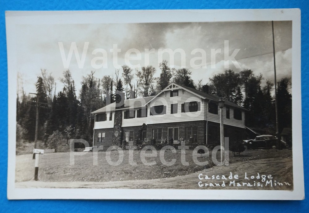 Nice! Grand Marais CASCADE LODGE Minnesota RPPC Postcard MN Unposted