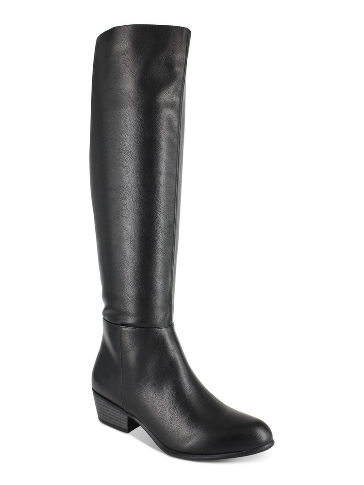 ESPRIT Womens Black Over The Knee Boot Almond Block Heel Heeled Boots 7 M
