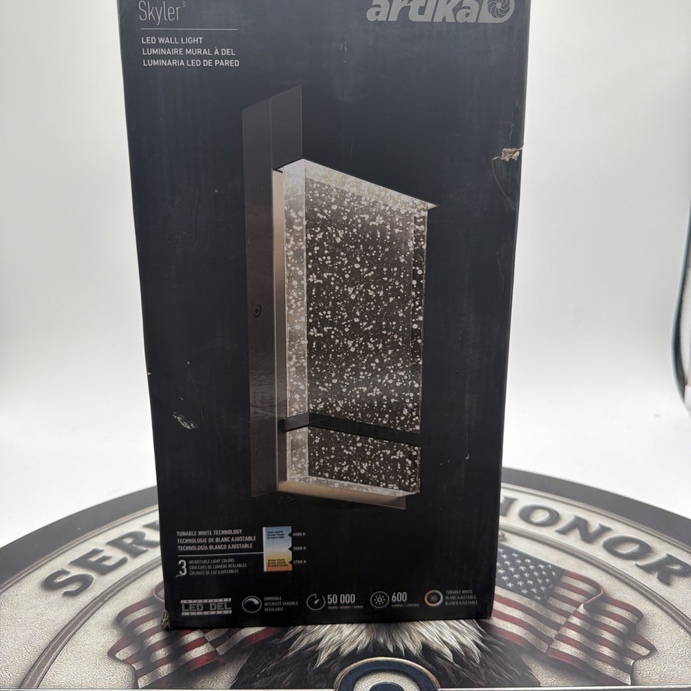 Artika Skyler Black Bubble Glass CCT Integrated LED  Hardwired Wall Sconce