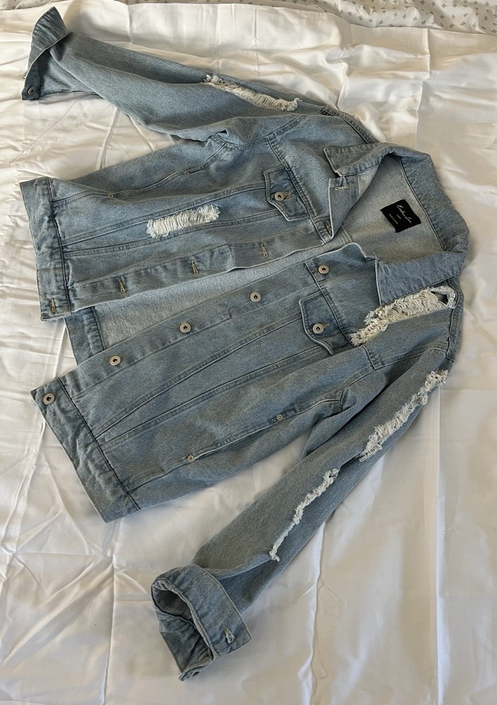 Blue Denim Jacket for Women - Endless Love Style in Size Large