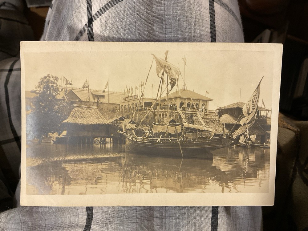 Rppc Louisiana Exposition St Louis Philippine China Abc Beer Nipa Barracks Cafe