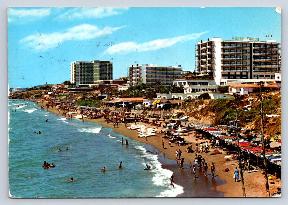 Vintage Postcard Costa del Sol Torremolinos Benalmádena Beach
