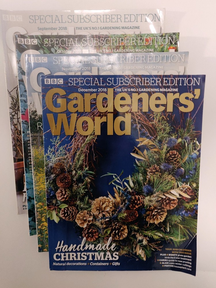 4 x Gardeners' World Magazines 2018 Autumn Bundle - September to December 2018