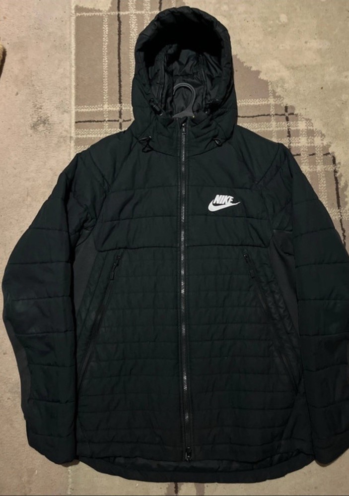 Nike Hybrid Puffer Jacket Coat Men Black/White Size Medium