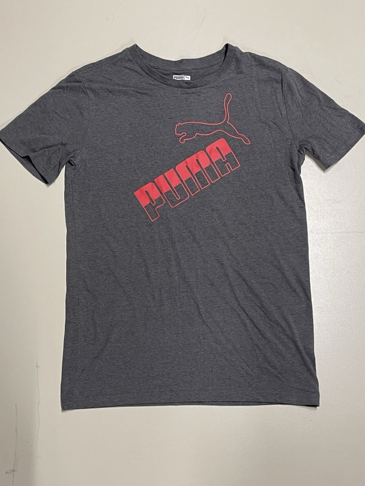 PUMA Long Sleeve Logo Graphic Tee Boys Size XL 18-20 Teen Black Shirt