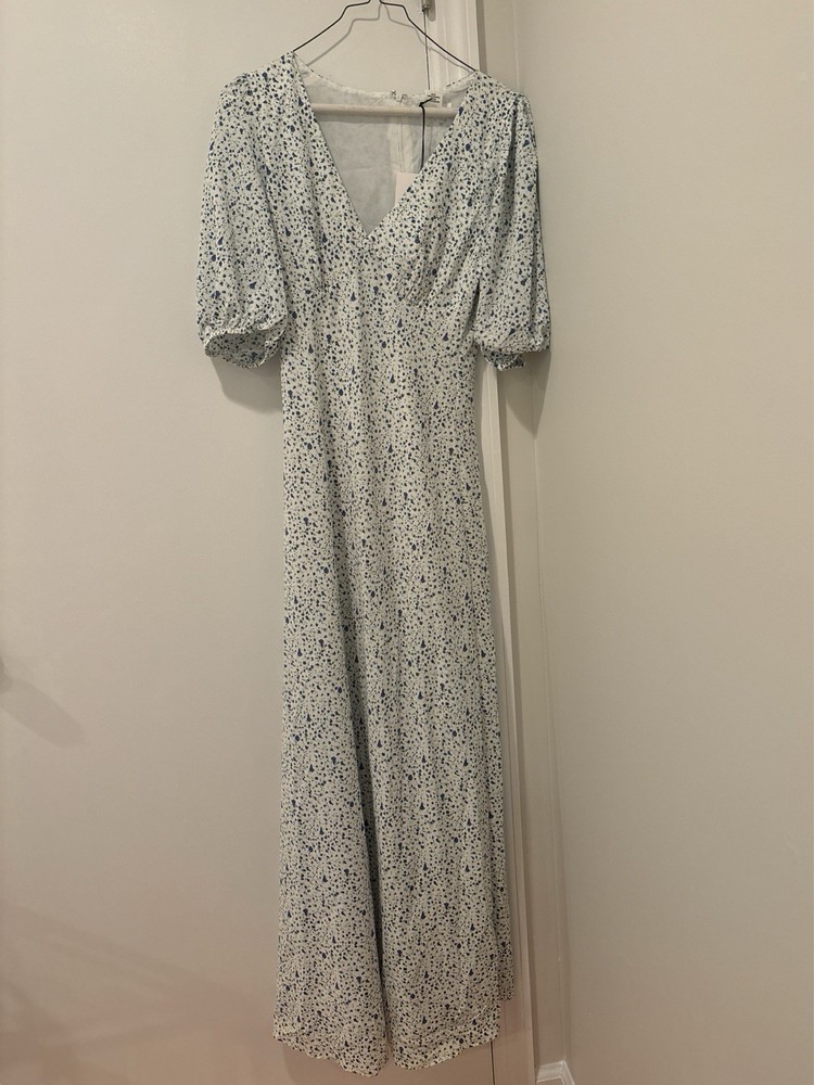 ASOS Women's Floral Maxi Dress Size 2, Short Sleeve, V-Neck, Long Sleeve