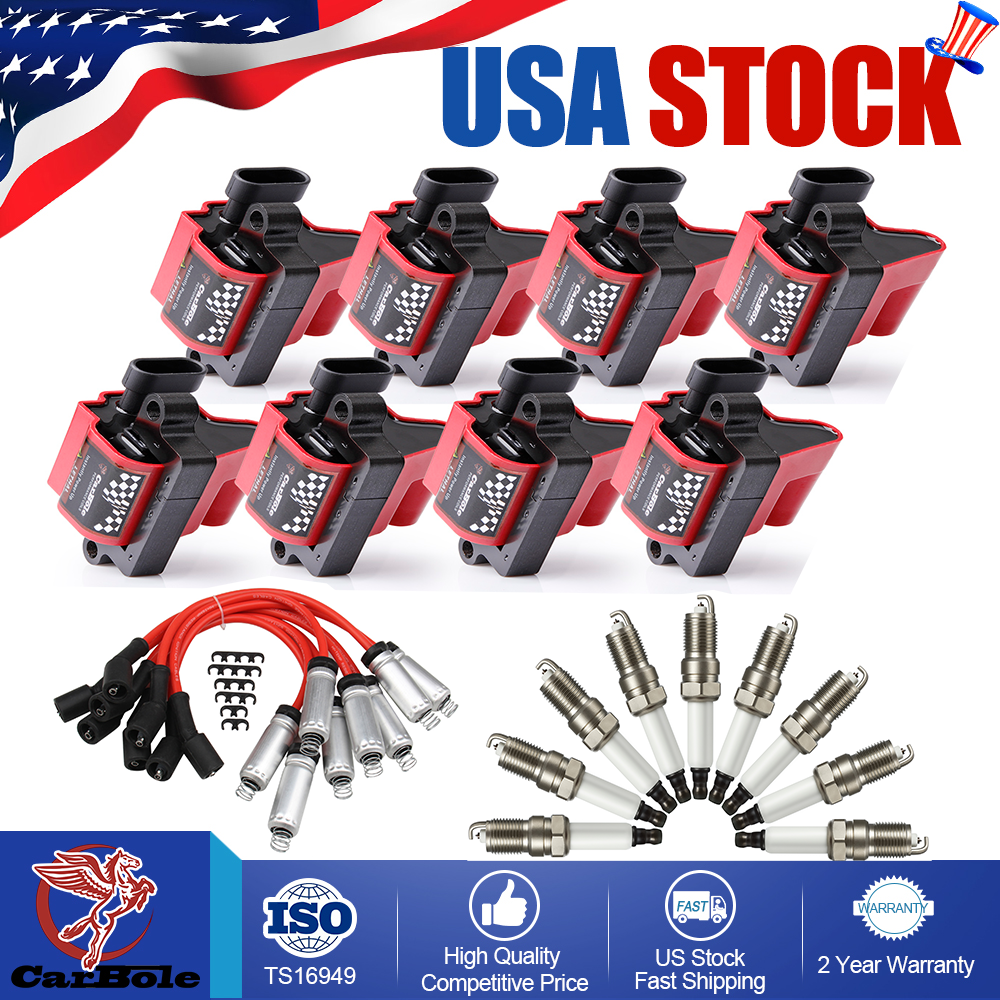 High-Performance 8X UF271 Ignition Coil Spark Plug Wire Kit Chevy GMC 4.8 5.3 6.0 8.1L Engines