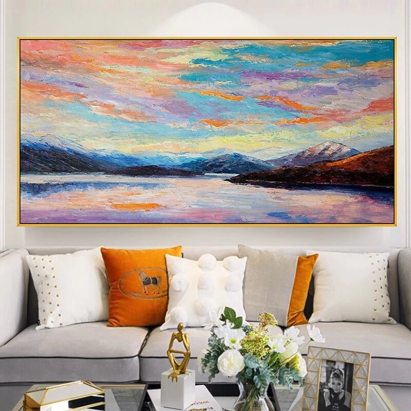 Handmade Oil Paintings On Canvas Wall Art Landscape Nature Modern Art Rustic