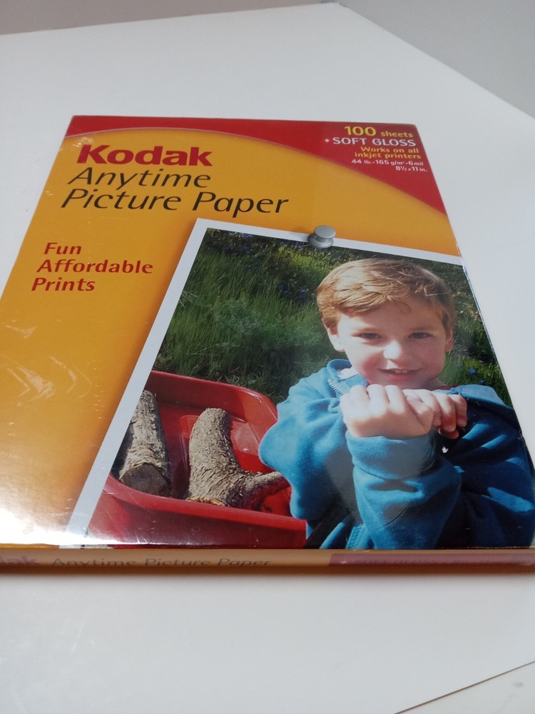 Kodak Picture Paper Soft Gloss 100 Sheets 8 1/2 X 11 Sealed Pkg